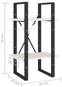 ΒΙΒΛΙΟΘΗΚΗ ΜΕ 2 ΡΑΦΙΑ ΛΕΥΚΗ 40X30X70 ΕΚ. ΑΠΟ ΜΑΣΙΦ ΞΥΛΟ ΠΕΥΚΟΥ 806413