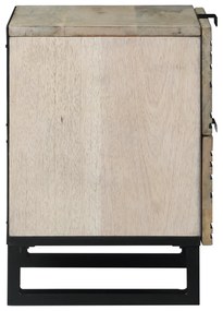 vidaXL Κομοδίνα με συρτάρι Λευκό και μαύρο 40 x 33.5 x 46 εκ
