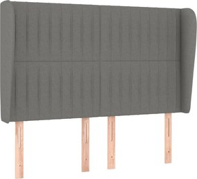vidaXL Κρεβάτι Boxspring με Στρώμα Σκούρο Γκρι 140x190 εκ. Υφασμάτινο