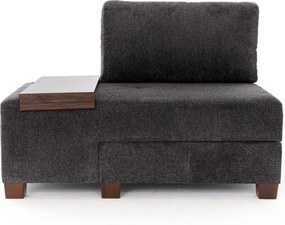 Πολυθρόνα-Κρεβάτι Ανθρακί Αριστερή PERENNA CHENILLE 93x116x83