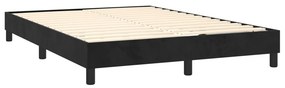 vidaXL Κρεβάτι Boxspring με Στρώμα &amp; LED Μαύρο 140x200 εκ. Βελούδινο