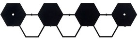 Κρεμάστρα Τοίχου 7 Θέσεων Hexagon 891TNL3107 60x16cm Black Wallity Μέταλλο