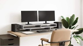 vidaXL Βάση Οθόνης Γκρι Σκυρ. 100x27x15 εκ. Επεξεργ. Ξύλο