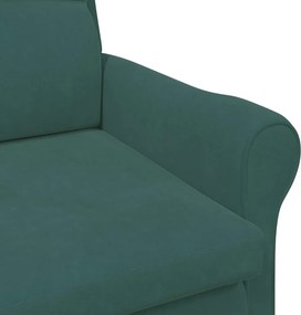 vidaXL Πολυθρόνα Σκούρο πράσινο Βελούδο