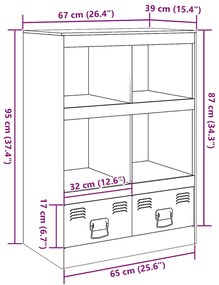 Ραφιέρα Λευκή 67x39x95 εκ. από Ατσάλι - Λευκό