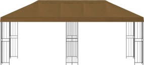 vidaXL Κιόσκι με Πλαϊνές Τοίχους 6 x 3 m Taupe Πολυεστέρας και Χάλυβας