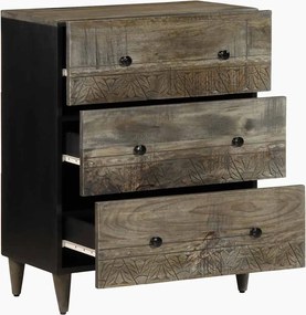 vidaXL Sideboard ανοιχτό γκρι 60x33,5x75 cm μασίφ ξύλο Mango