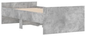 Πλαίσιο Κρεβατιού Με Συρτάρια Γκρι Σκυρ. 75x190 εκ Small Single - Γκρι
