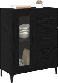 vidaXL Πλαϊνό γραφείο με συρτάρι Μαύρη Οξυά 69,5 x 34 x 90 εκ.