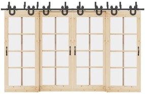 Μηχανισμός Συρόμενης Μεσόπορτας Μαύρος 366 εκ. Ατσάλινος