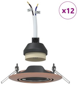 vidaXL Κρυφά Φώτα 12 τμχ Στρογγυλό GU10 Χάλκινο Ø90 χλστ Χάλυβας