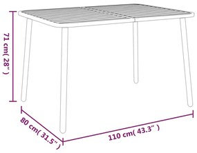 Τραπέζι Κήπου Ανθρακί 110x80x71 εκ. Ατσάλινο - Ανθρακί