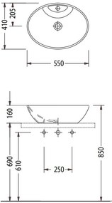 Νιπτήρας Serel Oval με οπή