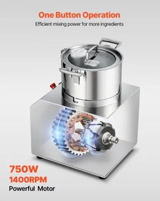 VEVOR Food Processor &amp; Vegetable Chopper 6L Food-Grade Stainless Steel Blender