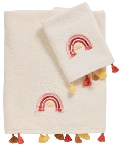 Πετσέτες Βρεφικές Κεντητές 4964 (Σετ 2τμχ) White-Nude Das Home Towels Set 70x140cm 100% Cotton