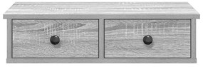 vidaXL Ράφι τοίχου με συρτάρια Grey Sonoma Κατασκευασμένο ξύλο