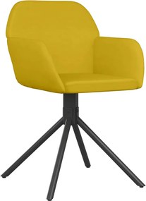 vidaXL Καρέκλες Τραπεζαρίας Περιστρεφόμενες 2 τεμ. Κίτρινες Βελούδινες