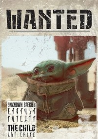 Αφίσα Star Wars: The Mandalorian - Baby Yoda Wanted, (61 x 91.5 cm)