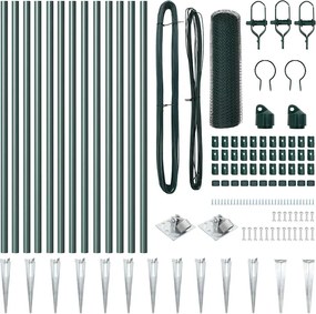 vidaXL Στύλος Περιφράξεων Πράσινο 25 x 0,5 μ (25 mm δίχτυ) Ατσάλι