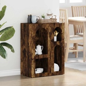 vidaXL Πλαϊνό γραφείο Καπνιστό Δρύς 59 x 35 x 80.5 εκ.