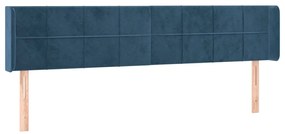 vidaXL Κεφαλάρι με Πτερύγια Σκούρο Μπλε 163x16x78/88 εκ. Βελούδινο