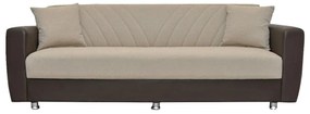 14210024 Καναπές Κρεβάτι Τριθέσιος JUAN Καφέ-Μπεζ 214x82x80cm Ύφασμα/Ξύλο, 1 Τεμάχιο