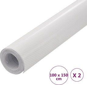 vidaXL Μεμβράνες Αυτοκινήτου 4D 2 τεμ. Λευκές 100 x 150 εκ.