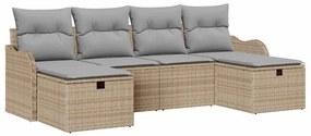 vidaXL Σετ Καναπέ Κήπου 6 pcs μπεζ και ανοιχτό γκρι 231 x 117 x 85 εκ
