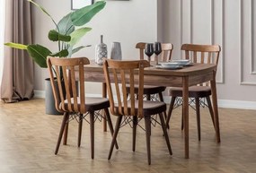 Extendable Dining Table &amp; Chairs Set (5 Pieces) Fergana - Brown Brown