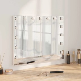 vidaXL Καθρέφτης Vanity LED Λευκό 58 x 10 x 47 εκ Γυαλί και Χάλυβας