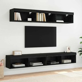 vidaXL Σετ επίπλου τηλεόρασης 2 pcs Μαύρη Οξυά Επεξεργασμένο Ξύλο