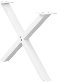 vidaXL Πόδια Τραπεζιού Σαλονιού σε Σχήμα Χ, 2 τεμ. Λευκά 70x(42-43) εκ. Ατσάλι