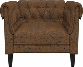 vidaXL Πολυθρόνα Chesterfield Καφέ Υφασμάτινη