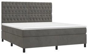 ΚΡΕΒΑΤΙ BOXSPRING ΜΕ ΣΤΡΩΜΑ ΣΚΟΥΡΟ ΓΚΡΙ 180X200 ΕΚ. ΒΕΛΟΥΔΙΝΟ 3143218