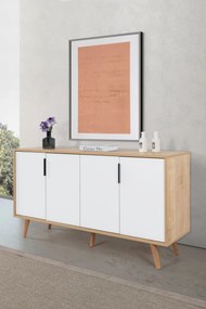 Κονσόλα Sapphire Δρυς / Λευκό PRIVEPE 150x44x18