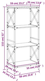 ΒΙΒΛΙΟΘΗΚΗ 4 ΕΠΙΠΕΔΩΝ ΚΑΦΕ ΔΡΥΣ 59 X 35 X 132 ΕΚ. ΕΠΕΞΕΡΓ. ΞΥΛΟ 837621