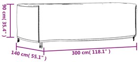 ΚΑΛΥΜΜΑ ΕΠΙΠΛΩΝ ΚΗΠΟΥ ΑΔΙΑΒΡΟΧΟ ΜΑΥΡΟ 300X140X90 ΕΚ. 420D 364806