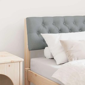 vidaXL Ταπετσαρισμένο κεφαλάρι Ανοιχτό γκρι 80 cm Στερεά ξυλεία πεύκου