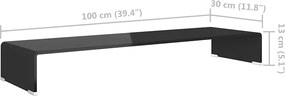 vidaXL Βάση Τηλεόρασης/Οθόνης Μαύρη 100 x 30 x 13 εκ. Γυάλινη