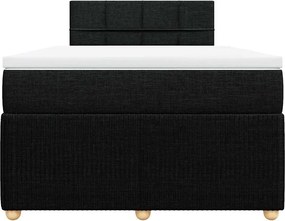 vidaXL Κρεβάτι Boxspring με Στρώμα Μαύρο 120x190 εκ. Υφασμάτινο
