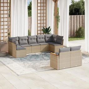 vidaXL Patio Sofa Set 7-θέσια Μικτό μπεζ