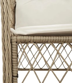 vidaXL Σετ Τραπεζαρίας Κήπου 5 τεμ. Μπεζ Συνθετικό Ρατάν με Μαξιλάρι