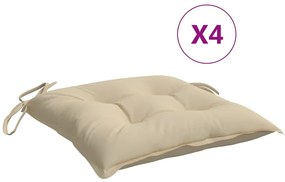 vidaXL Μαξιλάρια Παλέτας Κήπου 4 τεμ. Μπεζ 50x50x7 εκ. Oxford Ύφασμα