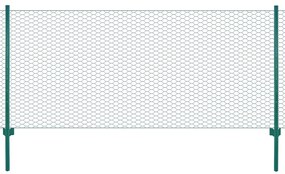 vidaXL Συρματόπλεγμα Περίφραξης Πράσινο 25x0,75 μ. Ατσάλινο με Στύλους