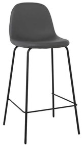 Σκαμπώ CELINA Bar Μετ.Μαύρο, Pvc Γκρι (ύψος 47x51x67/97cm (Σετ 4 ΤΕΜ)