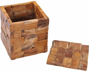 vidaXL Σκαμπό Αποθήκευσης από Μασίφ Ξύλο Teak