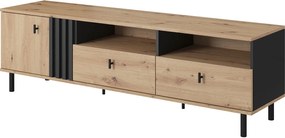 Lh-homefurniture Έπιπλο τηλεόρασης Madis φυσικό Artisan+Ανθρακί 165x49x40 cm L_madis_Btv