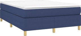 vidaXL Κρεβάτι Boxspring με Στρώμα Μπλε 140x200 εκ. Υφασμάτινο
