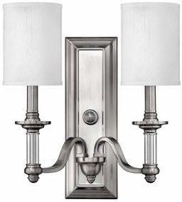 Απλίκα Φωτιστικό Τοίχου 2xE14 40W IP20 Νίκελ Sussex HK-SUSSEX2 Elstead HK-SUSSEX2 Νίκελ Ματ