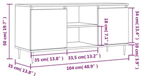 ΈΠΙΠΛΟ ΤΗΛΕΟΡΑΣΗΣ ΓΚΡΙ ΣΚΥΡΟΔ. 104 X 35 X 50 ΕΚ. ΕΠΕΞΕΡΓ. ΞΥΛΟ 827008